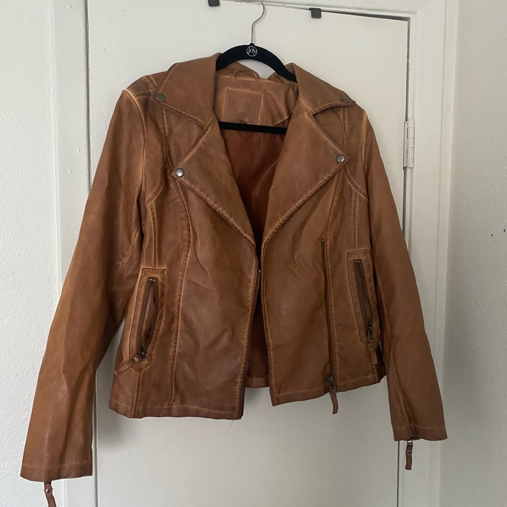 Max Studio Brown Leather Jacket